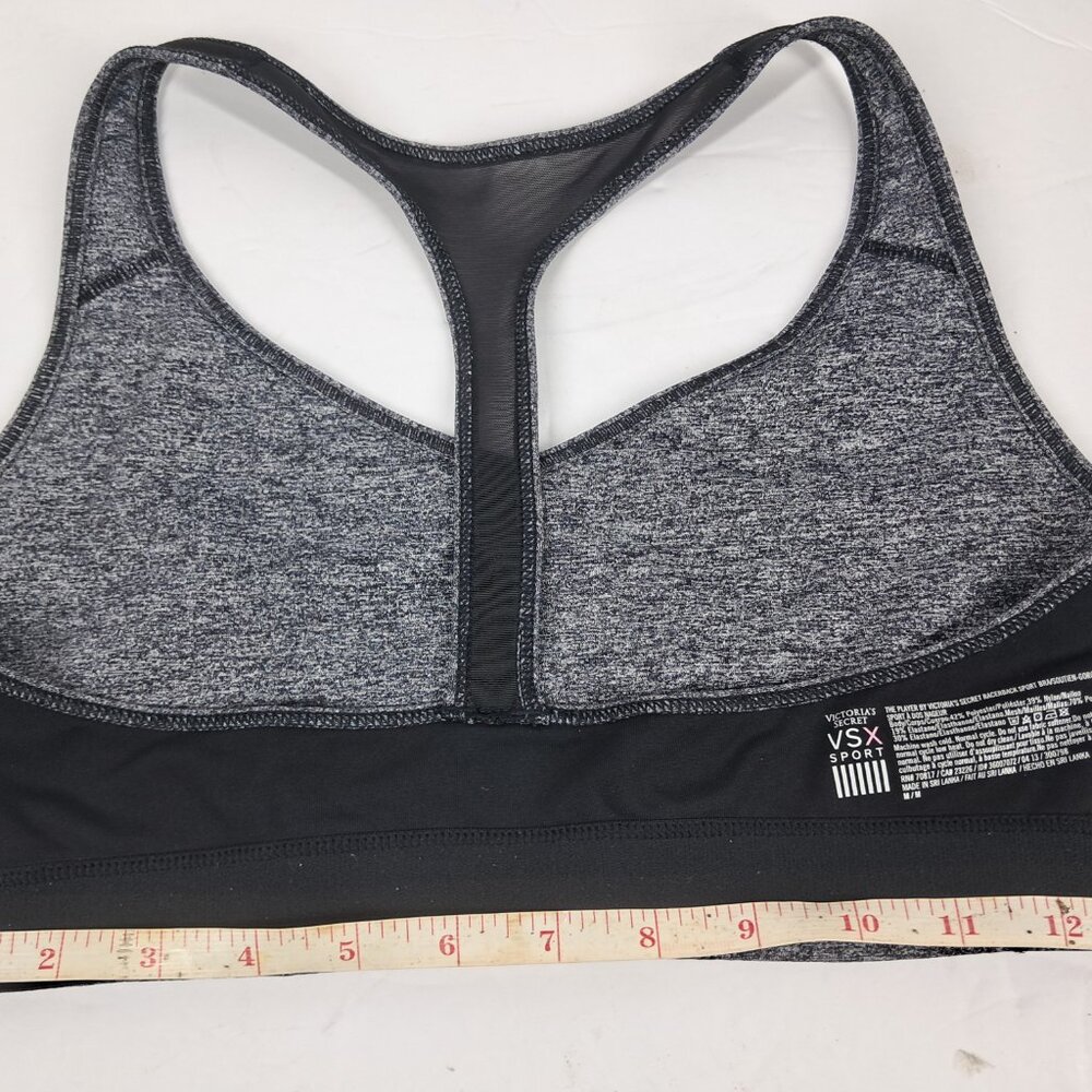 VSX Sport Victoria's Secret The Player Black/Gray Racerback Sports Bra Medium - Picture 7 of 8